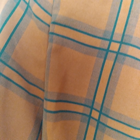 Nasty Gal Orange and Black Plaid Peplum Hem Wrap Blouse Size 2 - Picture 5 of 6